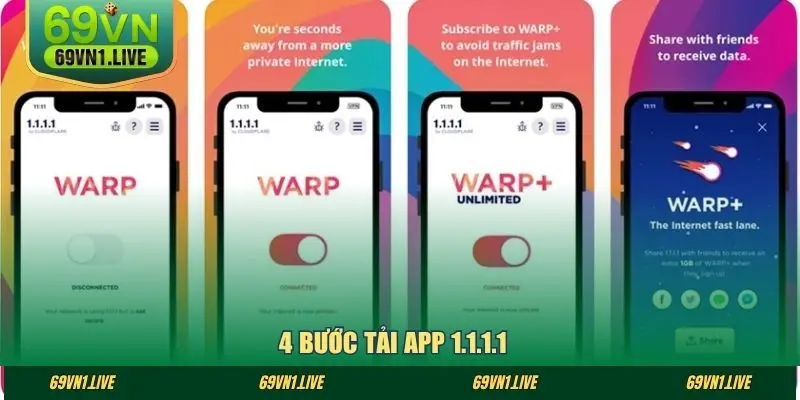 4 bước tải app 1.1.1.1