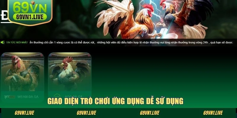 Giao diện trò chơi ứng dụng dễ sử dụng 
